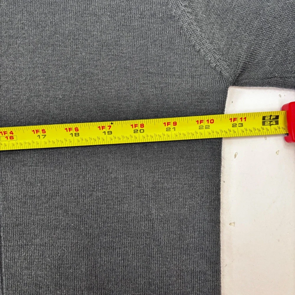 Pure Stuff Nordstrom Mens XL‎ Merino Wool Blend Long Sleeve Polo Sweater Grey